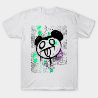 Colorful Street Style Graffiti Green Purple Mood Tongue Out Art T-Shirt